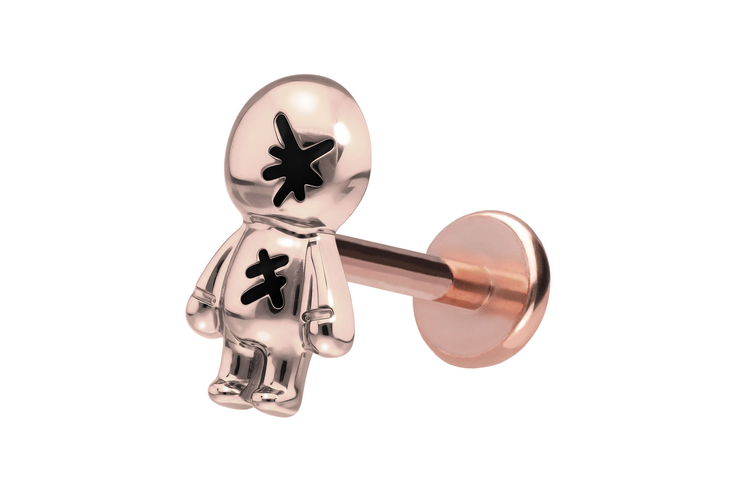 Titan Labret Piercing mit Push Fit PUPPE